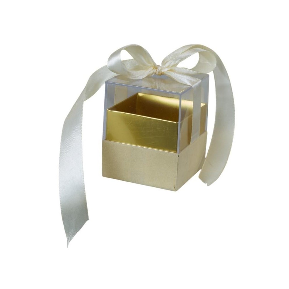 SCATOLA PLEX 6X6X6CM FIOCCO PANNA